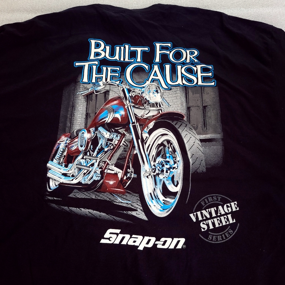 SNAP-ON Built For The Cause Motorcycle Vintage Steel Graphic T-shirt Men 2XL.
